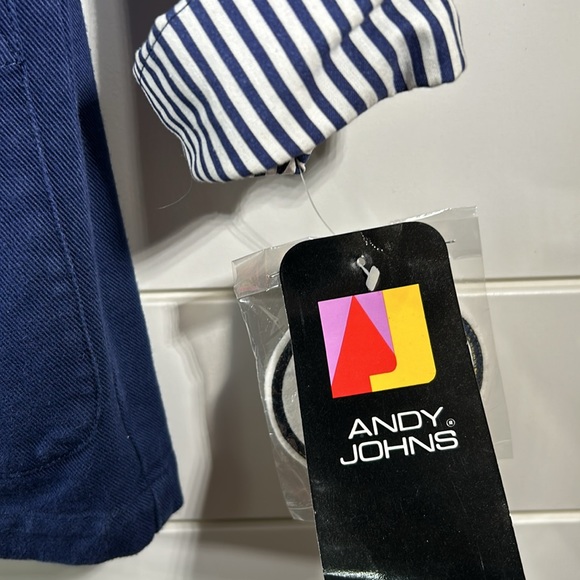 Andy Johns Blazer Womens Large Blue Nautical Vintage 80s Anchor Striped Cuffs - Picture 3 of 8